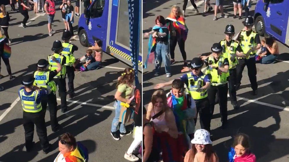 Police officers at Lincoln Pride