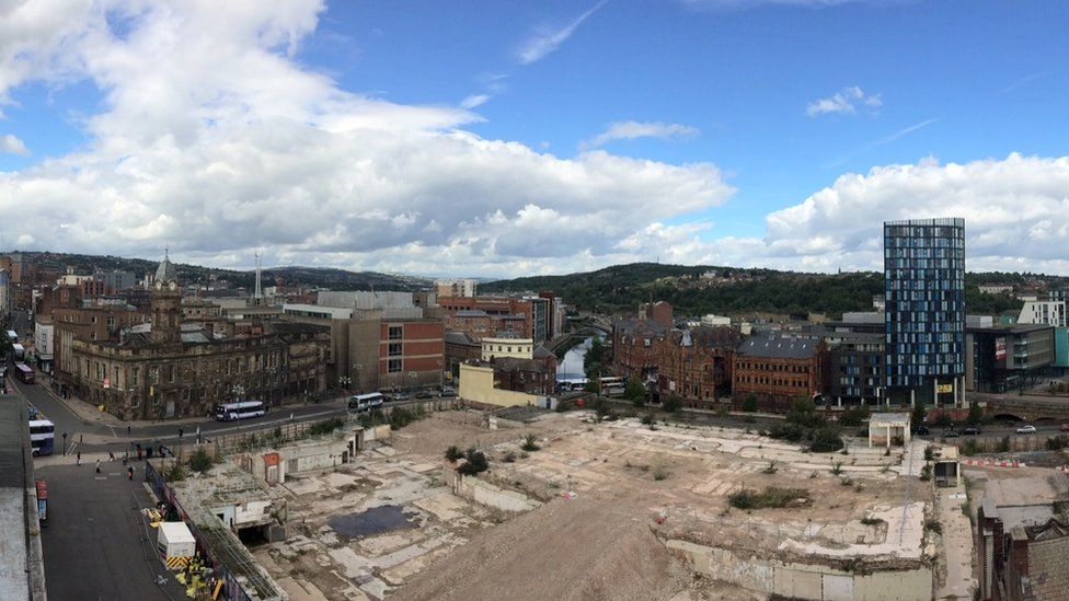 View of the Castle Market building site from Wilkinson