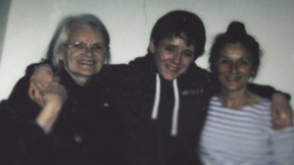 Ayla Haines with her grandmother and mother during a recent visit