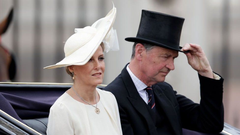 Sophie, Countess of Wessex and Timothy Laurence during Trooping the Colour