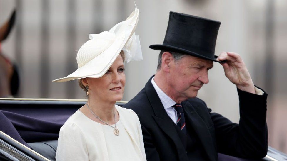 Sophie, Duchess of Edinburgh and Timothy Laurence during Trooping the Colour