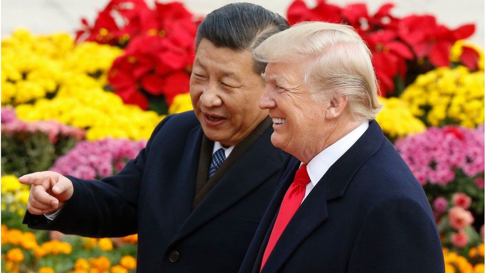 Trump and Xi during Trump's visit to China