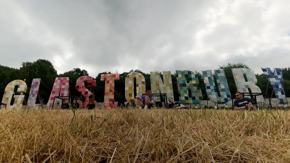 Glastonbury festival sign