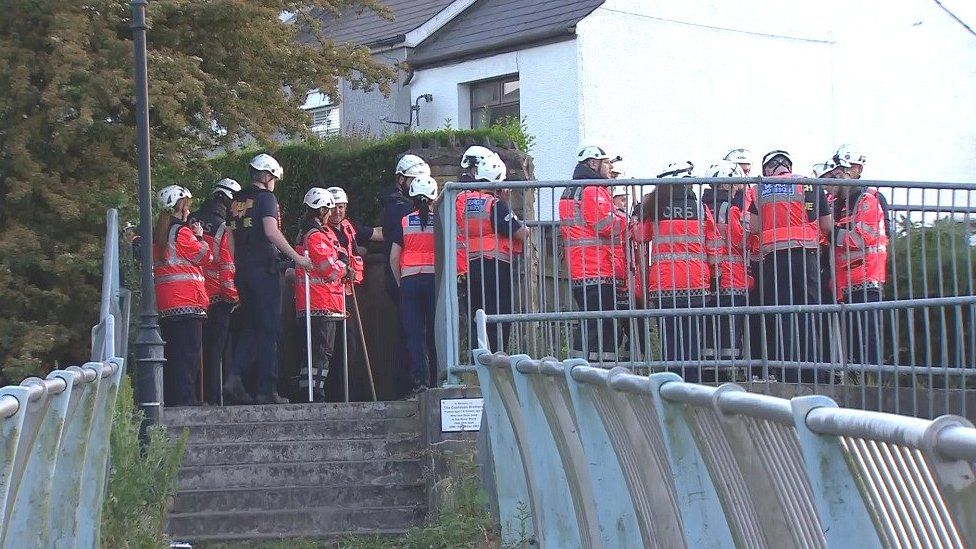 Search and rescue personnel in Ballymena