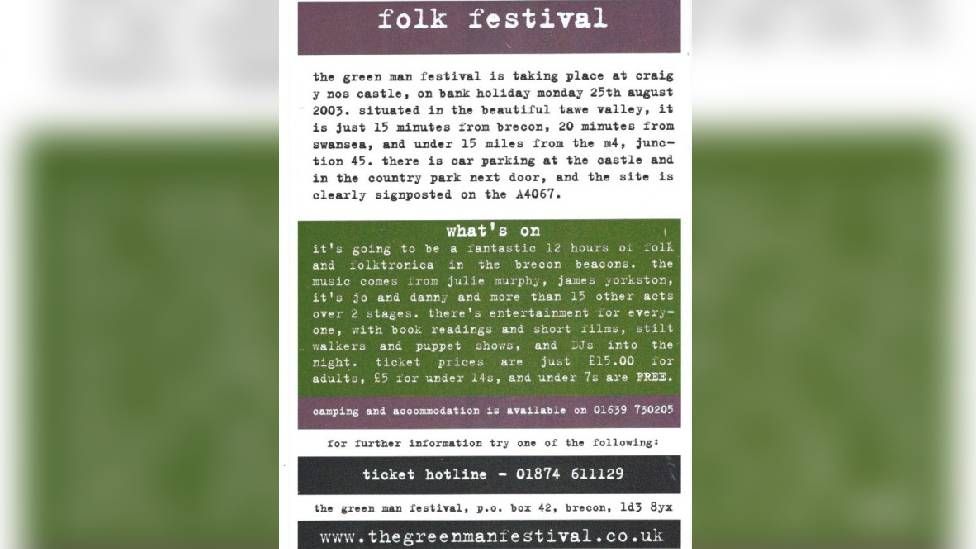 Festival poster from the first ever line up in 2003