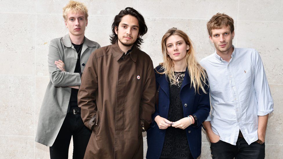 Wolf Alice ready for the BBC Radio 1 Live Lounge.