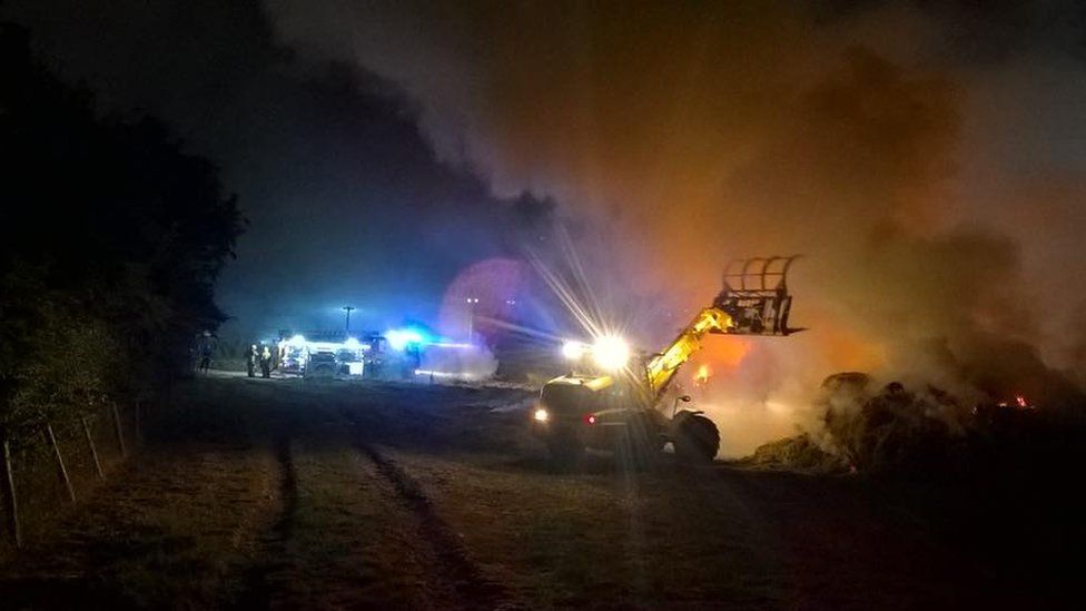 Large barn fire creates smoke plume over Dorchester BBC News