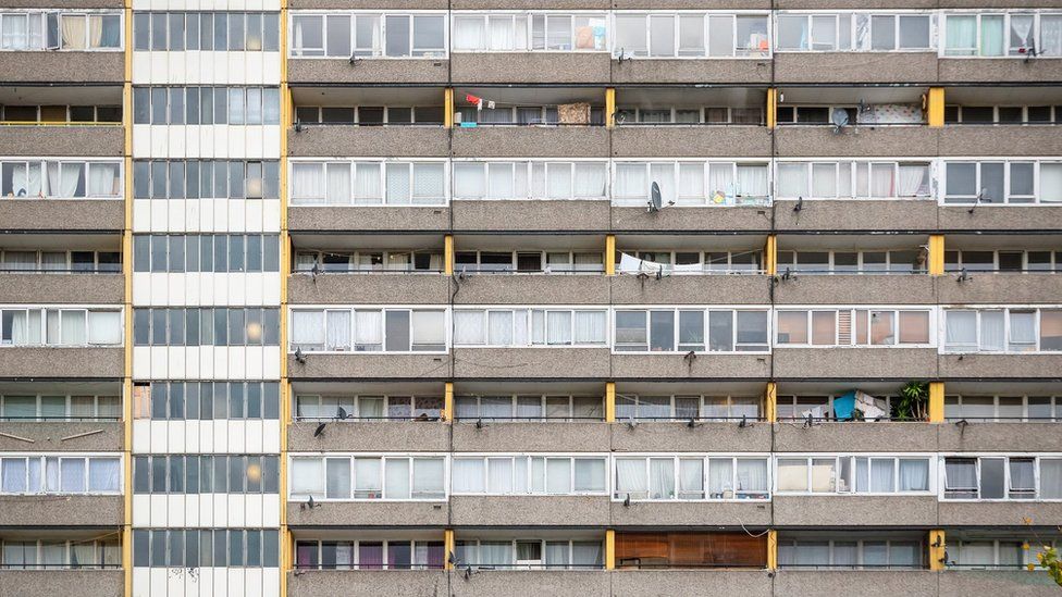 File photo of council flats on Walworth estate in south-east London.
