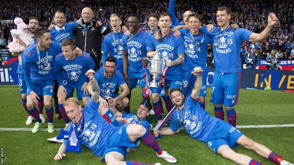 Inverness CT celebrate their 2015 Scottish Cup final victory