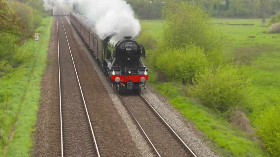 The Flying Scotsman departing from Bristol Temple Meads