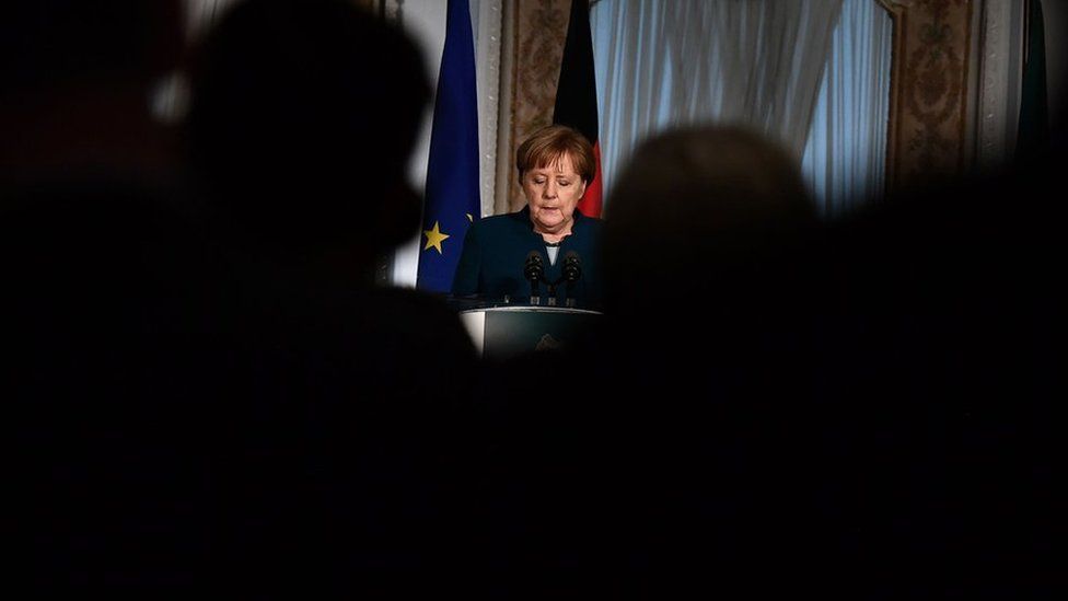 German Chancellor Angela Merkel in Dublin
