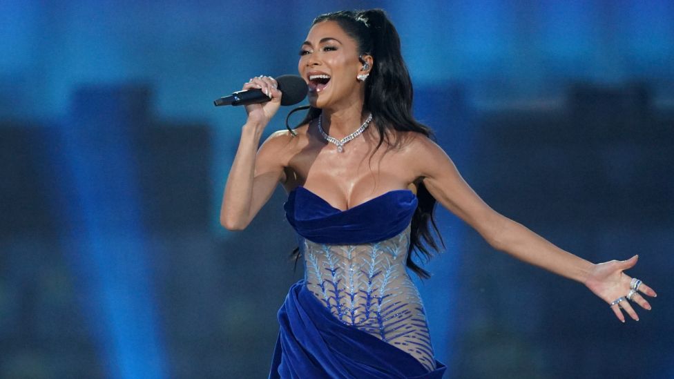 Nicole Scherzinger performs during the Coronation Concert on May 7, 2023 in Windsor, England