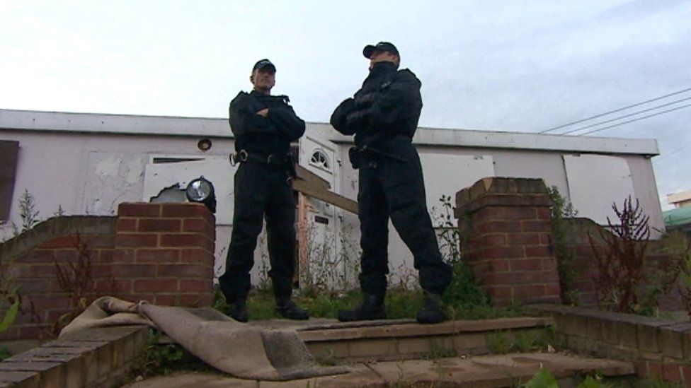 Police raid at a site in Cambridgeshire in September 2013