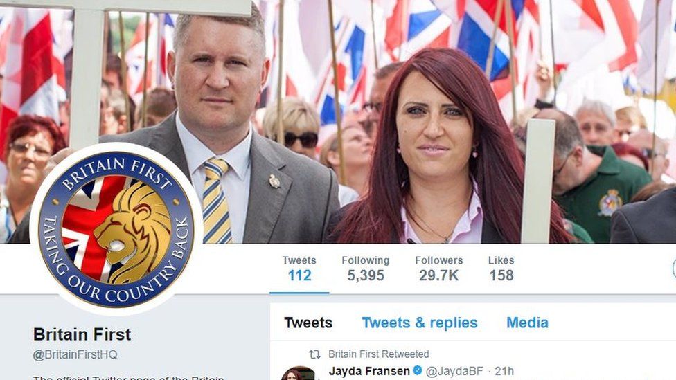 Britain First Twitter page