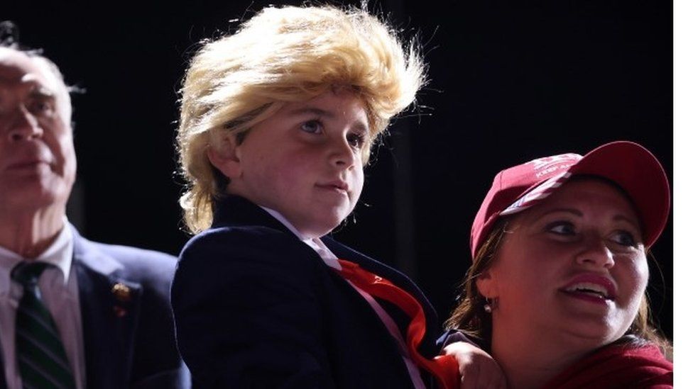 Child dressed as Trump at Johnston Rally in Pennsylvania last week