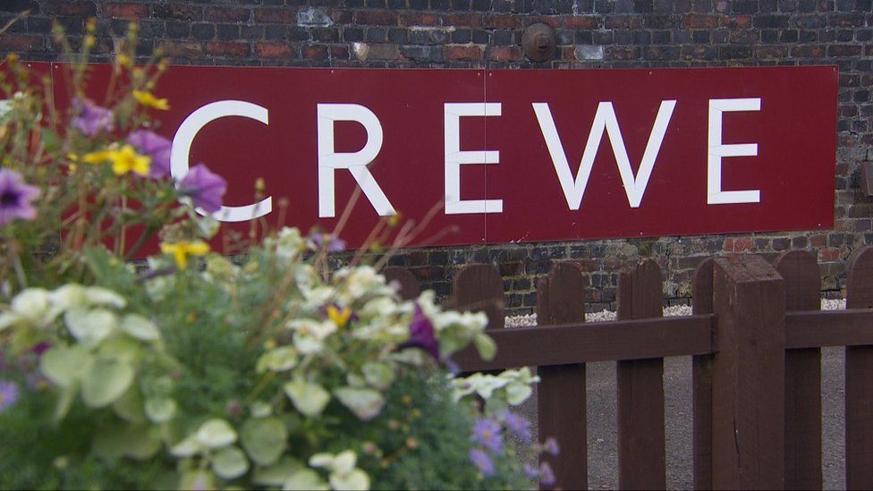 A sign saying Crewe at the Crewe Heritage Centre