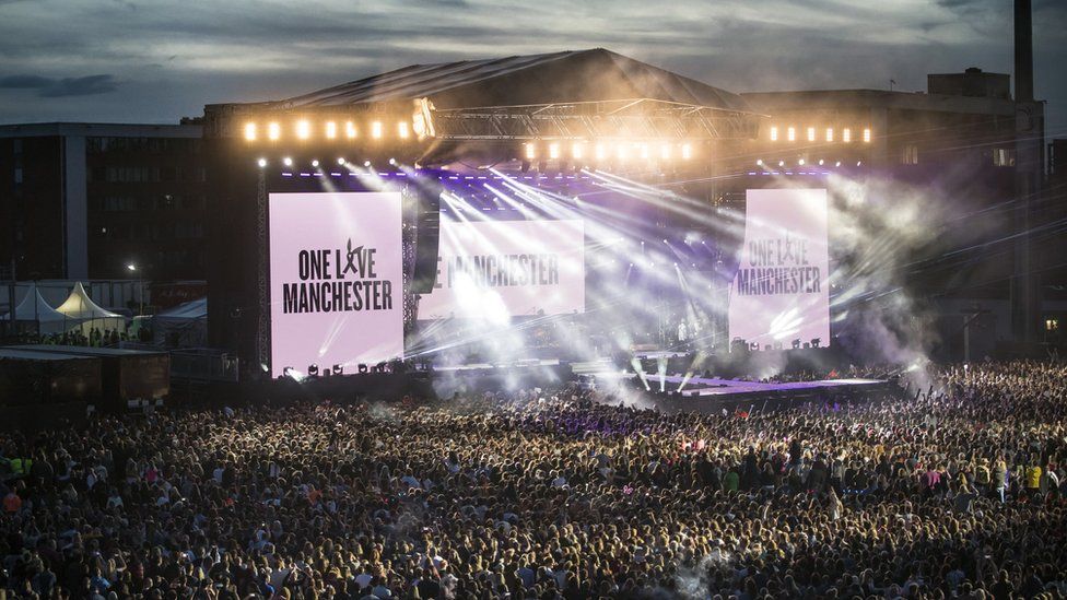 One Love Manchester: Joy shines through pain at benefit concert - BBC News