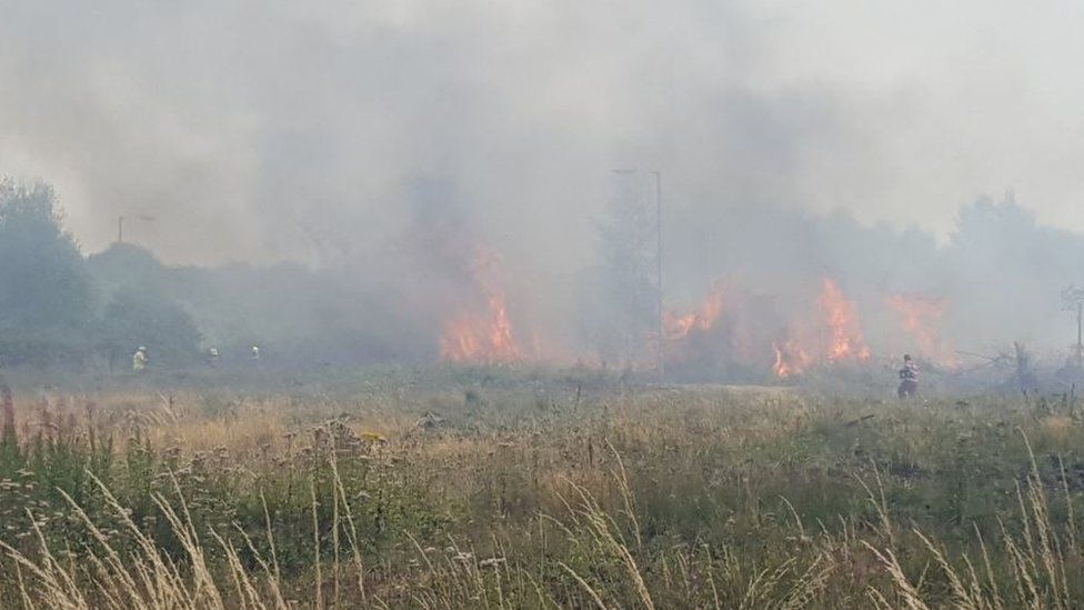 Grass fire near Garngoch