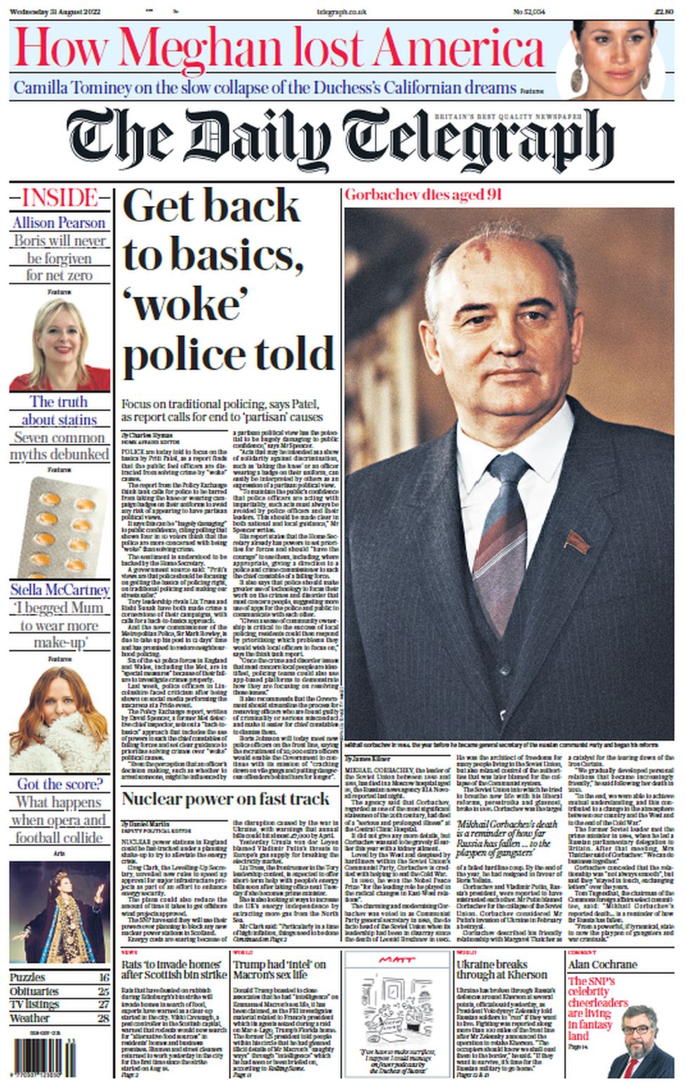 Telegraph front page