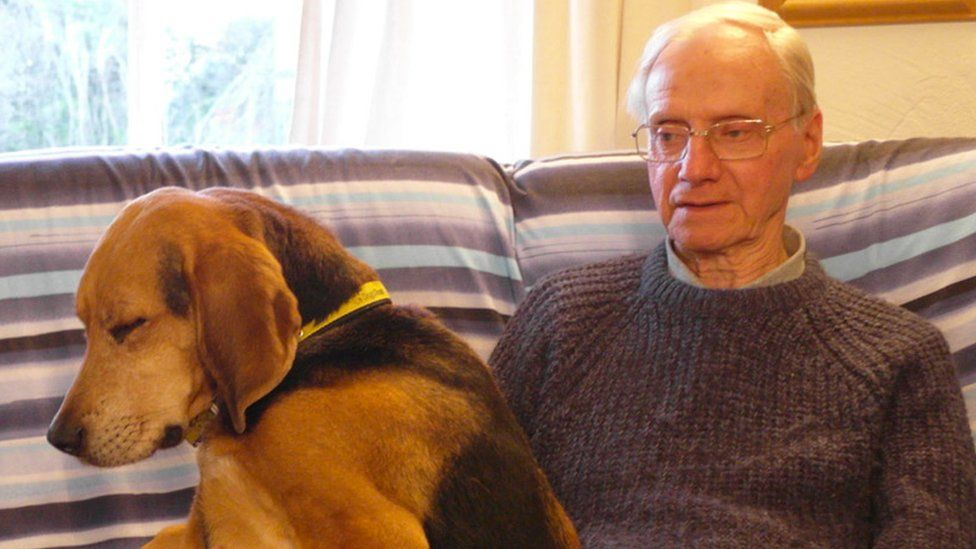 Peter Wrighton with one of his dogs