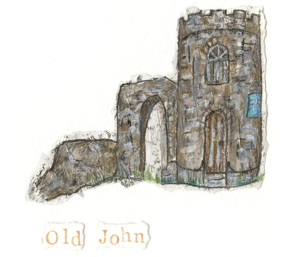 Artwork of Old John - a landmark at Bradgate Park in Leicestershire