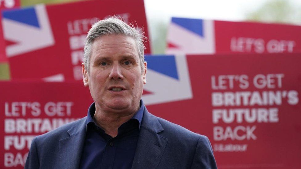 Labour leader Sir Keir Starmer pictured at a campaign event