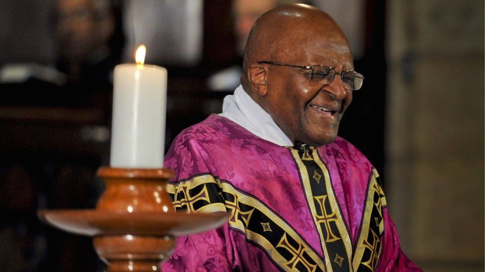 Tutu, a friend of Nelson Mandela for decades, became emotional while speaking at the latter's funeral in 2013