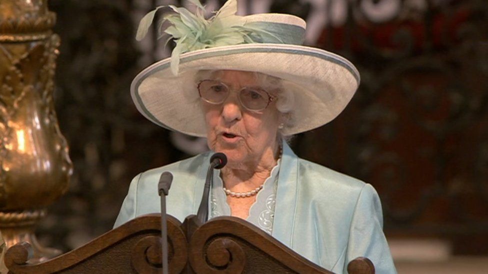 Hilda Price at a ceremony for the Queen's 90th birthday