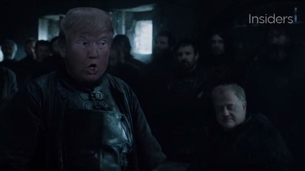 Donald Trump 'stars' in Game of Thrones mash-up - BBC News