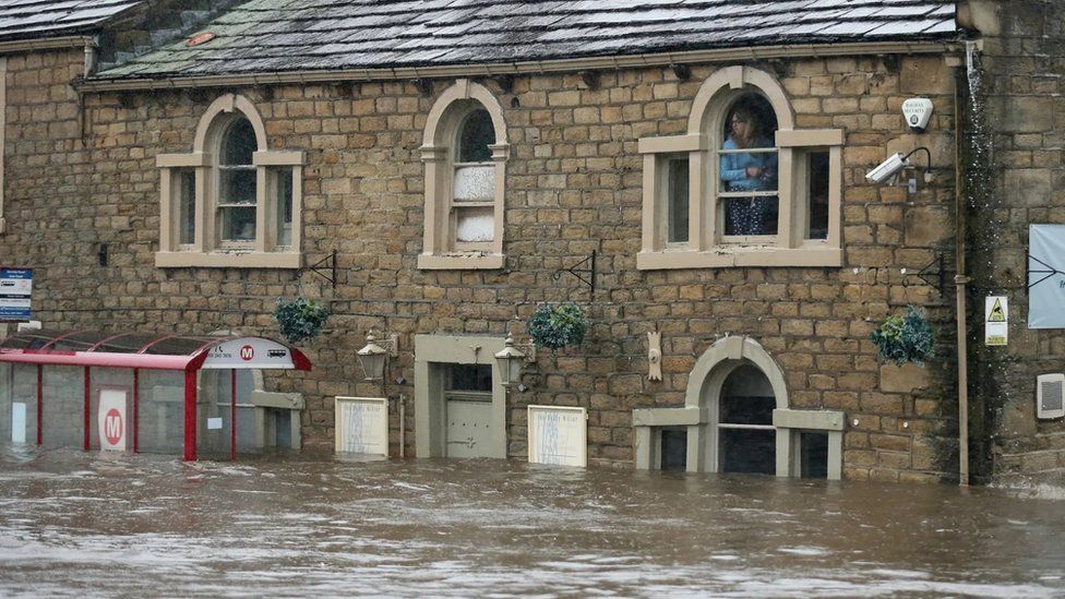 Flooding at the Dusty Miller in Mytholmroyd