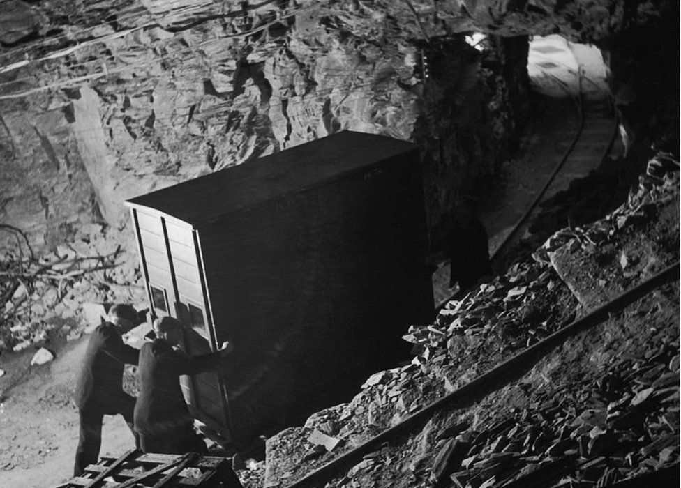 National Gallery art treasures are taken out of storage for cleaning and restoration at Manod Quarry, north Wales, September 1942.