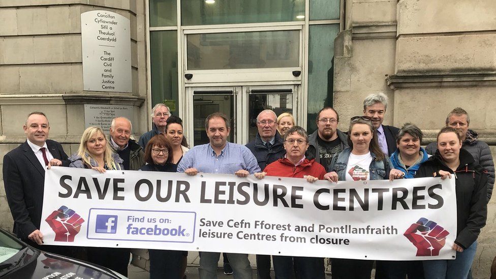 Campaigners against the closure of Pontllanfraith Leisure Centre
