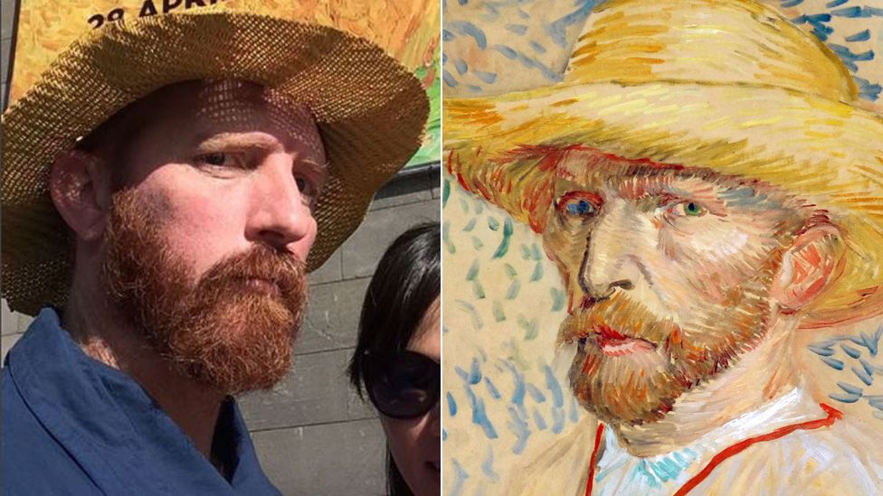 A split image of Matt Butterworth and Vincent van Gogh