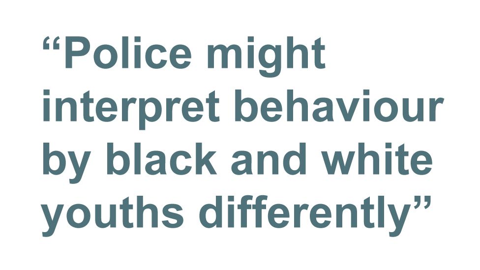 Quotebox: Police might interpret behaviour by black and white youths differently