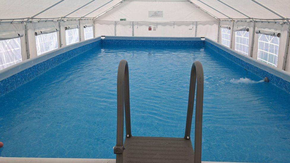 Inside of pool