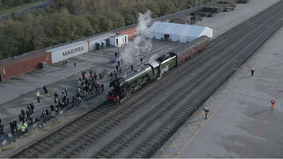 Aerial view of the locomotive