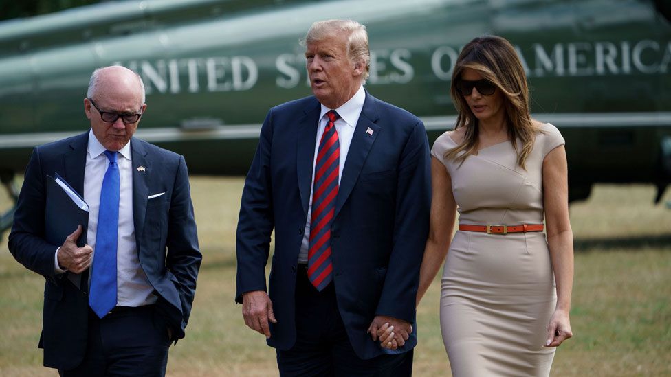 Woody Johnson with Donald and Melania Trump