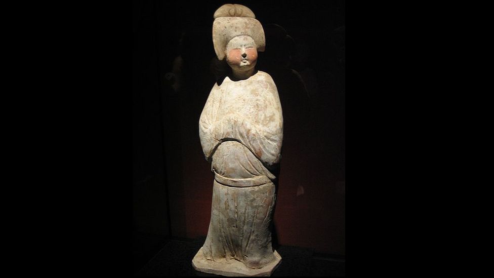 A statue of a Tang Dynasty woman at the Shanghai Museum