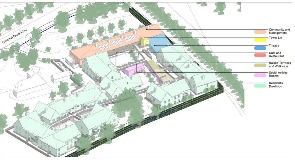 An artist impression image of what the new dementia care village in Haverhill could look like