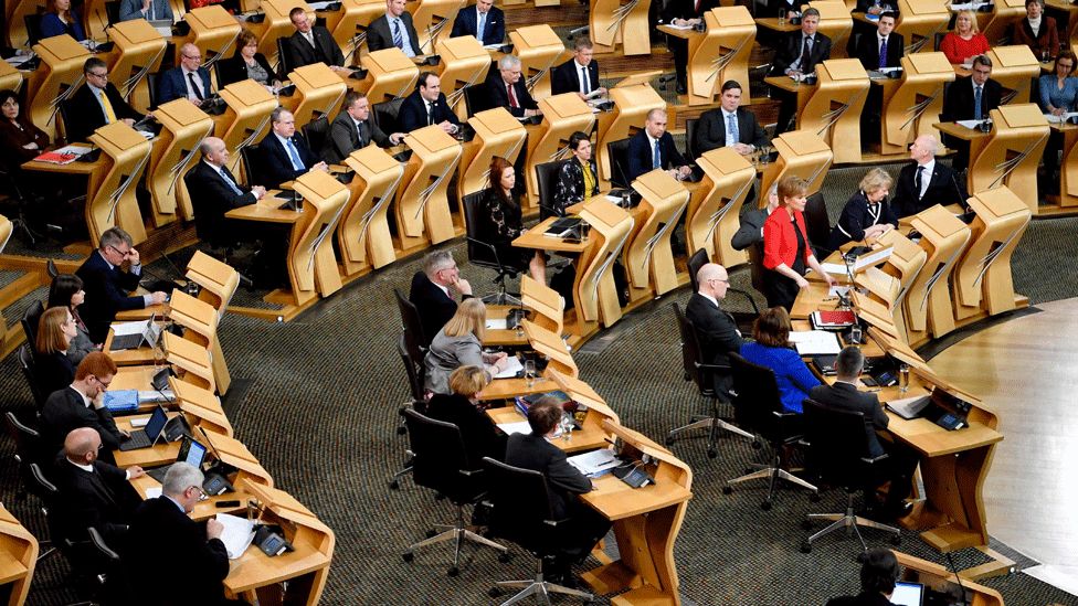 Nicola Sturgeon in the parliament
