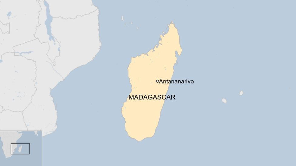 Map of Madagascar with capital Antananarivo