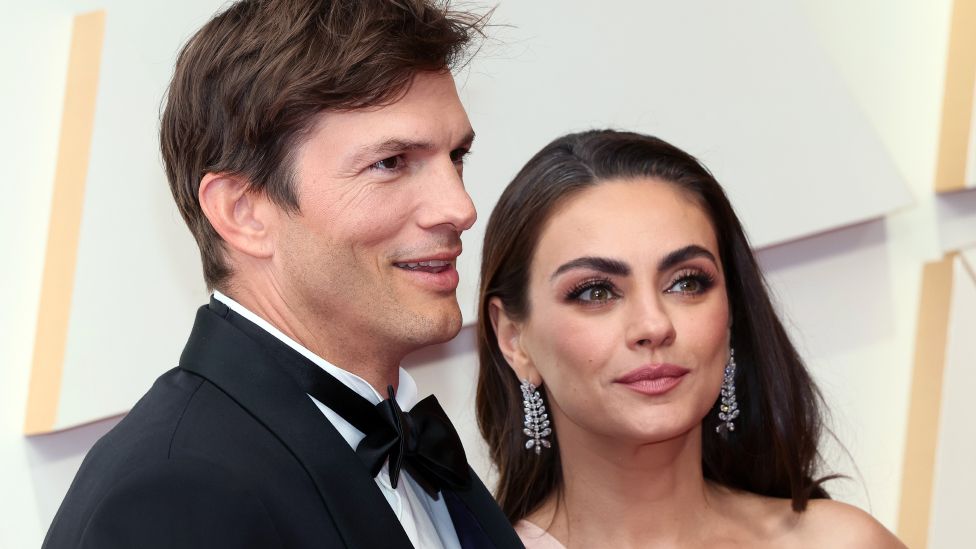 Ashton Kutcher and Mila Kunis attend the 94th Annual Academy Awards at Hollywood and Highland on March 27, 2022 in Hollywood, California