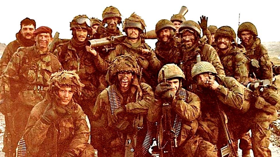 Group of Falklands soldiers
