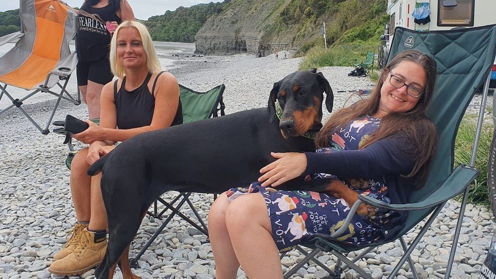 Katie and Lucy the day they met at the beach