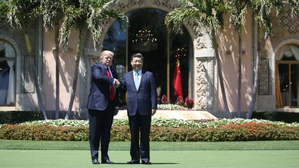 US President Donald Trump and Chinese President Xi Jinping at Mar-a-Lago resort. Photo: 7 April 2017
