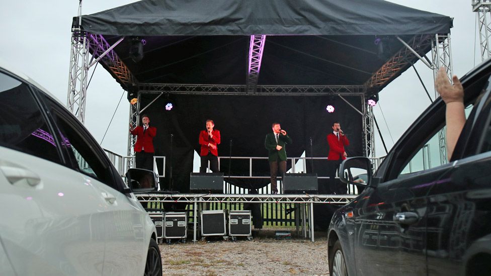 Drive-in concert of the Jersey Boys in Preston