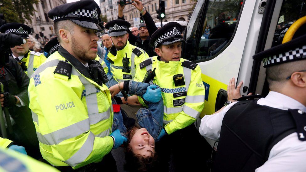 Extinction Rebellion protester