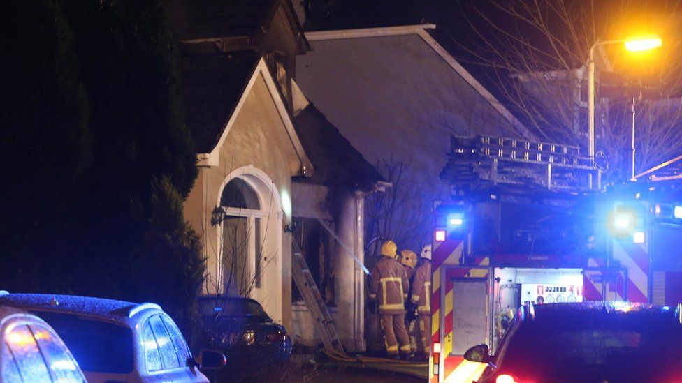 ballymena-fire-firefighters-rescue-woman-from-burning-house-bbc-news