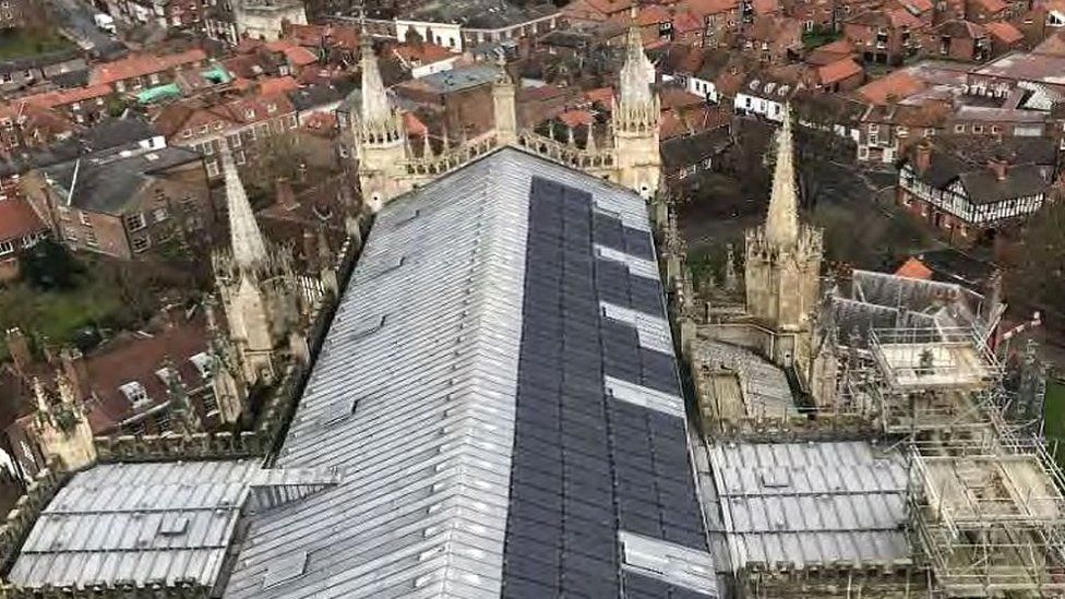 York Minster solar panels plan approved by council BBC News