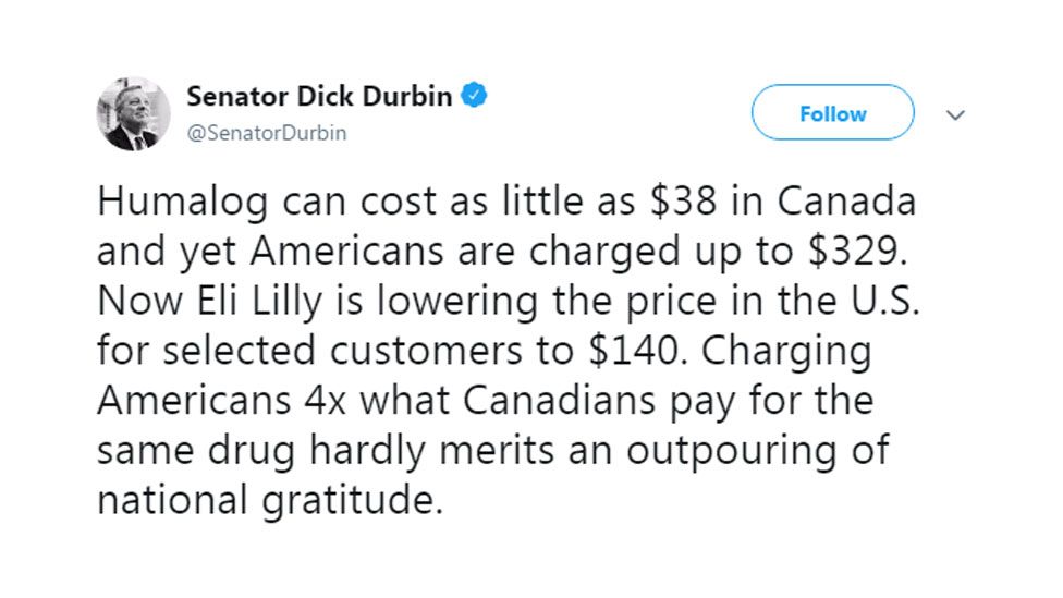 Insulin Cost Comparison Chart